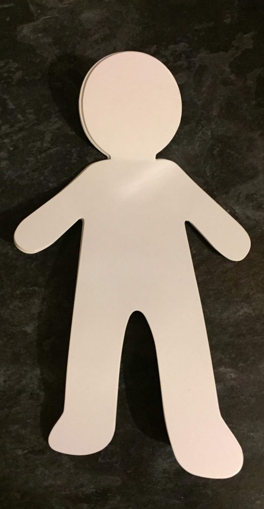 Photo of cardboard stick man